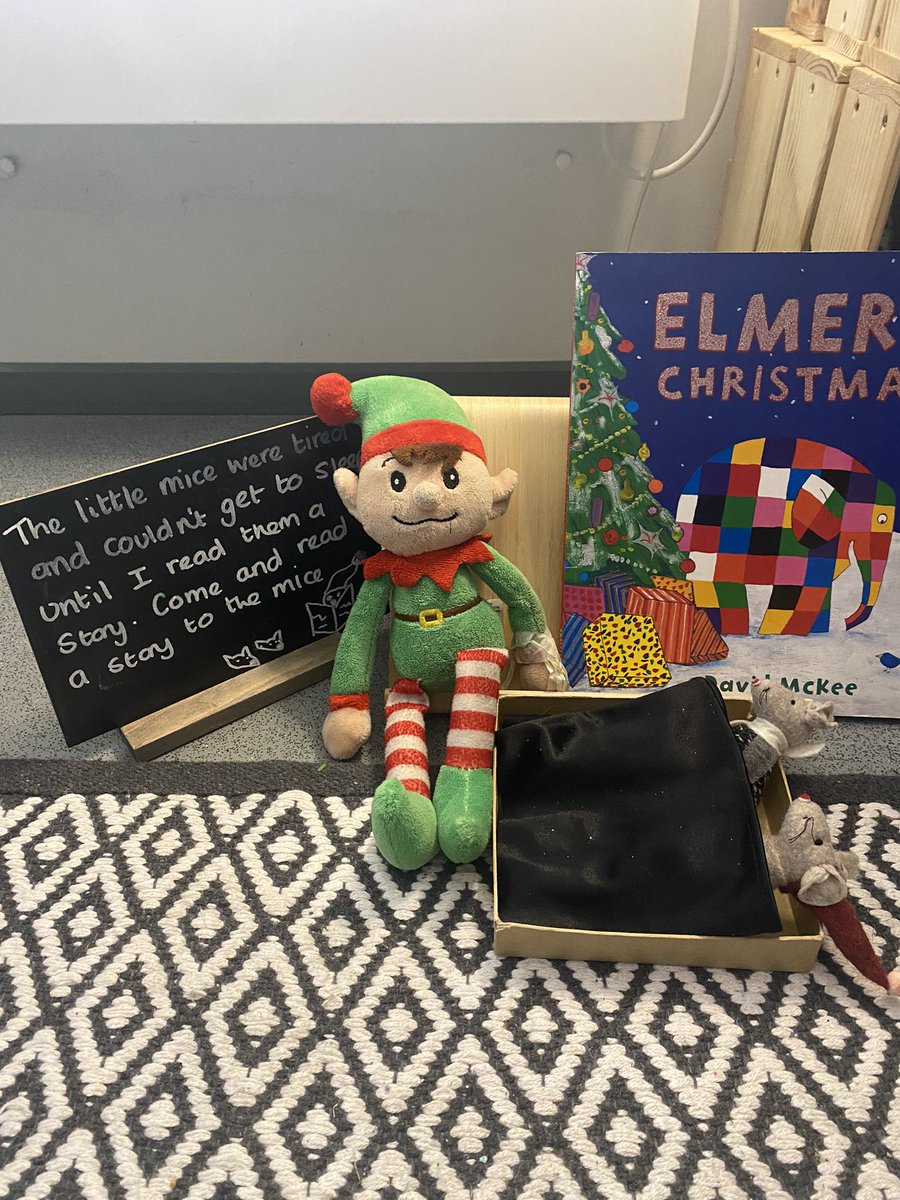 Oh he’s a kind elf today! I’m sure nursery will help the tired little mice because we are just the BEST story tellers! <a href="/mesne_lea/">Mesne Lea</a> #kindnessatchristmas #kindnesseveryday ❤️❤️❤️❤️