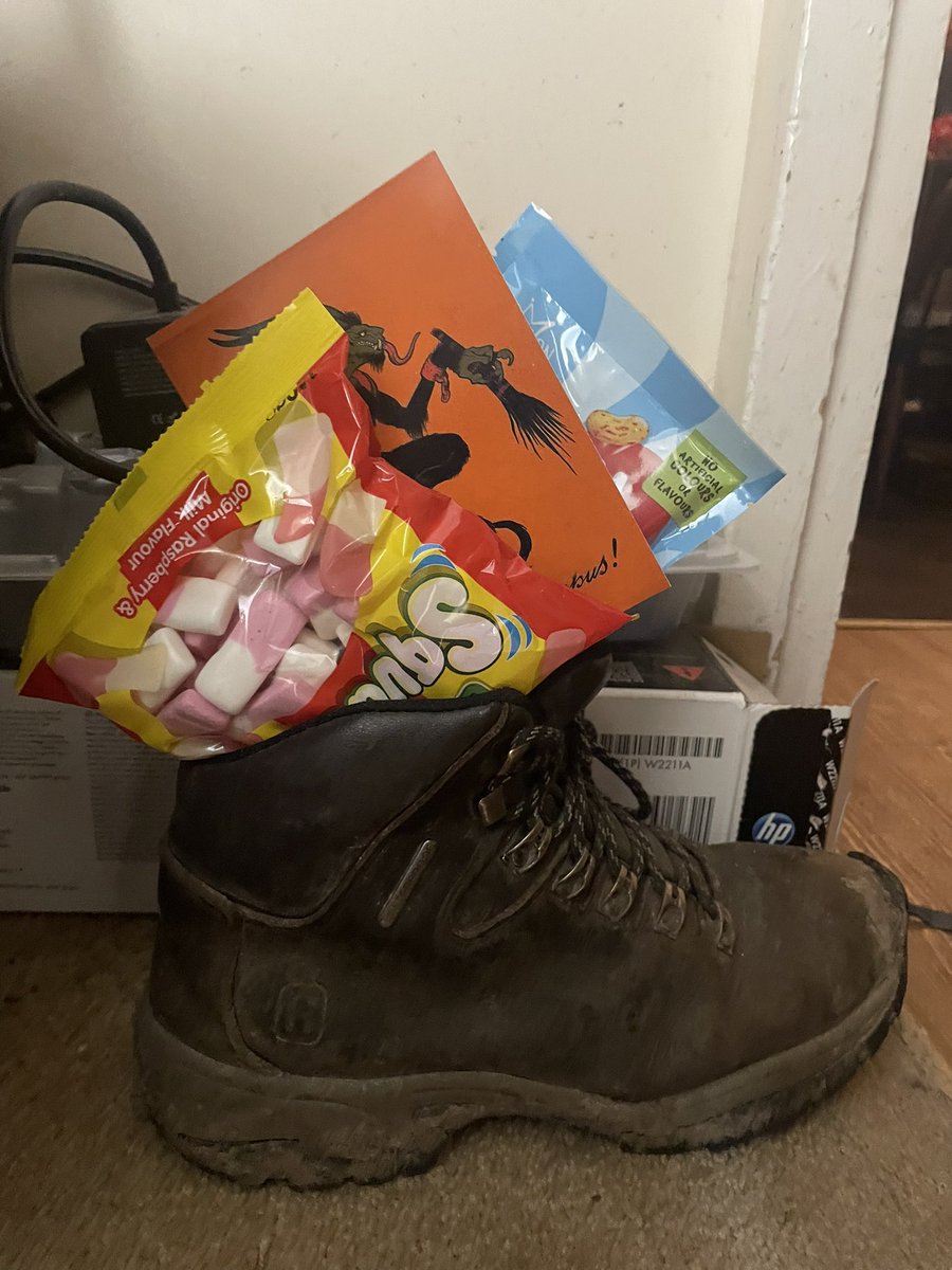 maebh_howell's tweet photo. Every since first watching S3E1 of Inside No.9 (the one with Krampus) my dad has bought us Krampus cards and left sweets in our boots for the 6th December🥹 this was this year’s card :)))) 
#Insideno9 https://t.co/5Rn431aUJR