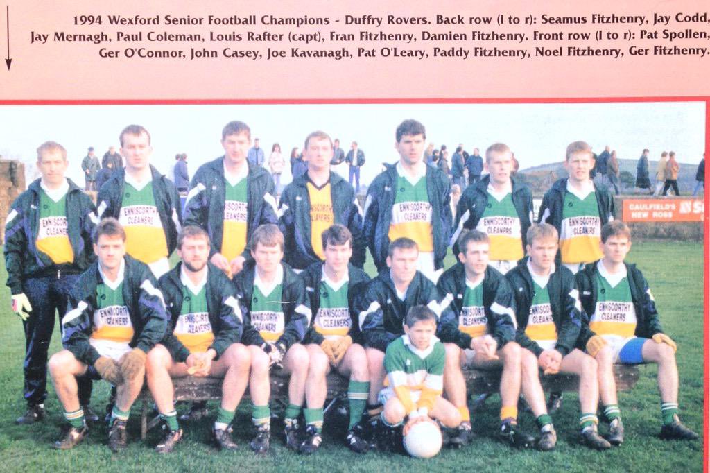 The essential Wexford Gaelic Football advent calendar Day 7 A club team today who were kings of Wexford football for 8 out of 9 years, winning 7 in a row from 86-92. <a href="/OfficialDufRov/">Official Duffry Rovers GAA & Camogie Club</a> provided so many stars to the Wexford team of the era, #AdventCalendar