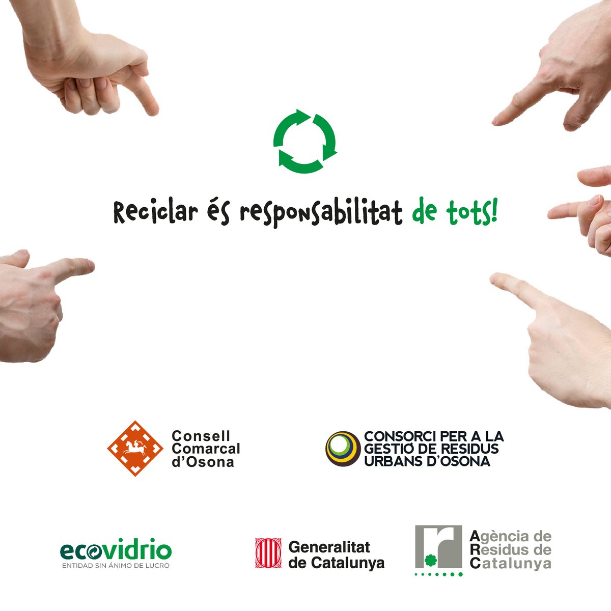 ConsellOsona's tweet photo. Si recicles correctament el vidre contribueixes que les ciutats puguin ser + sostenibles: redueixes el  creixement d'abocadors i evites abandonament de #residus al carrer. 

♻#Reciclar és responsabilitat de tots! 

#cadaresidualseulloc #envasvidresensetapa #deresiduarecurs https://t.co/SPLaLaWfDG