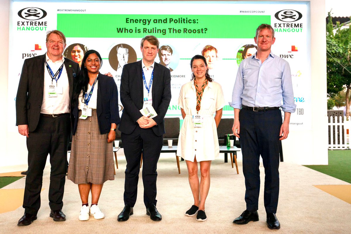 Spoke at @ExtremeHangout #COP28 on the energy transition with @_charlesperry Rob Turner @PwC_UK and Nasha Cuvelier from SSF