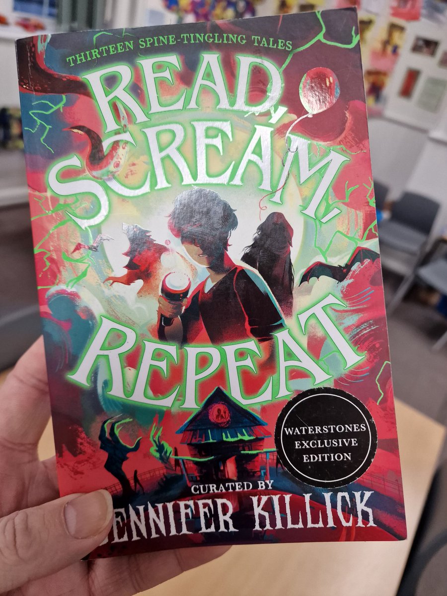 Just finished the bloody brilliant #ReadScreamRepeat by @JenniferKillick and a host of fab authors in time for teacher book club tonight. Not going to lie, a few of these stories terrified me 😳 I *might* have been too scared to finish it late last night but that's just a rumour