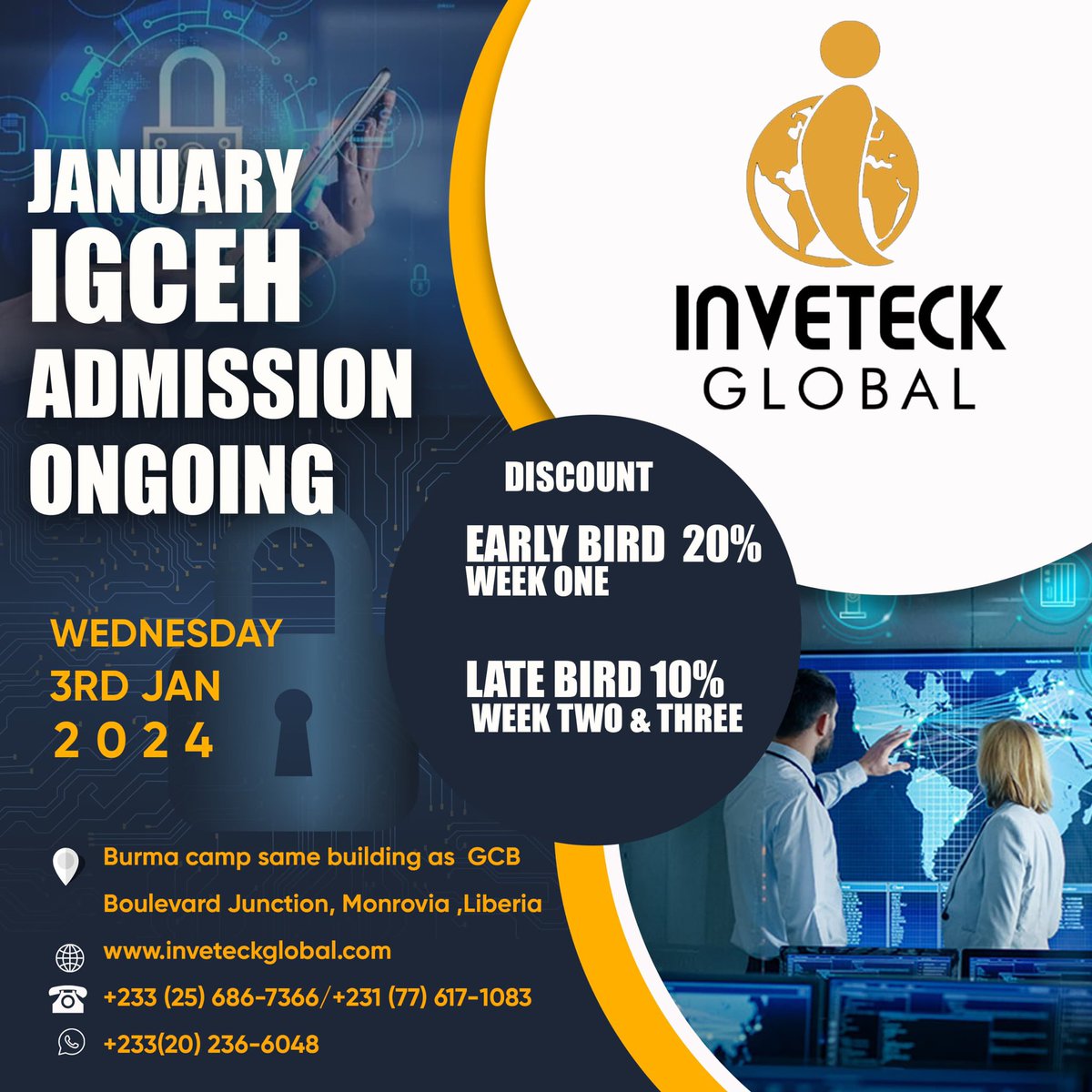 inveteck's tweet photo. Inveteck Global Certified Ethical Hacking Course - January Enrollment Now Open!
 
🧵 ⬇️ https://t.co/K2kyivZ4rU