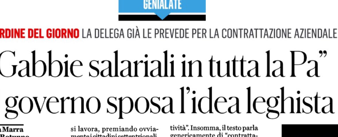 Ma i colleghi #leghisti meridionali, in particolare quelli calabresi che governano la regione e il Paese, cosa ne pensano delle #gabbiesalariali? Anche in questo caso diranno che sono un’#opportunità per il #Sud come l’#autonomiadifferenziata?