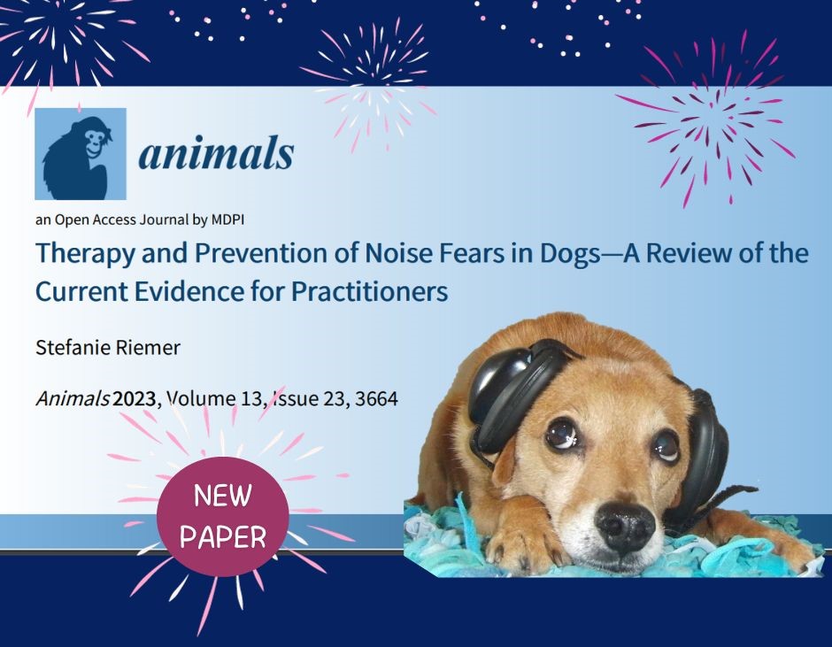 🎇Happy to share my latest publication “Therapy and Prevention of Noise Fears in Dogs—A Review of the Current Evidence for Practitioners” mdpi.com/2076-2615/13/2… 
🐶For practical tips and training videos, check out my webinar “Conquering noise fears”  hundeuni.thrivecart.com/noise-fears/