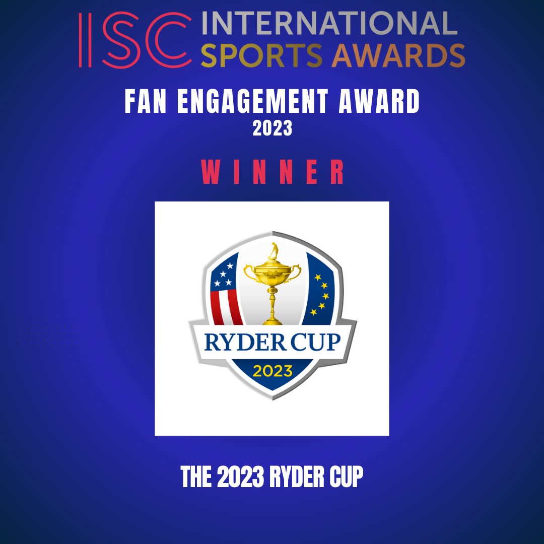 We are delighted to be awarded the 2023 International Sports Awards Fan Engagement award, hosted by the International Sports Convention.

This follows what was the most engaged and followed Ryder Cup in history 🏆

#ISA2023 #INTERNATIONALSPORTSAWARDS