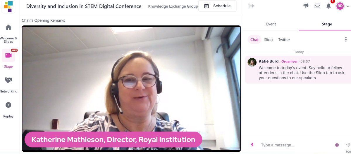 Good morning and welcome to today’s Diversity and Inclusion in STEM Digital Conference! We are looking forward to hearing from today’s speakers, but first it’s a pleasure to hand the floor to our chair Katherine Mathieson @Kath_Math who’s kicking things off! Do get involved today…