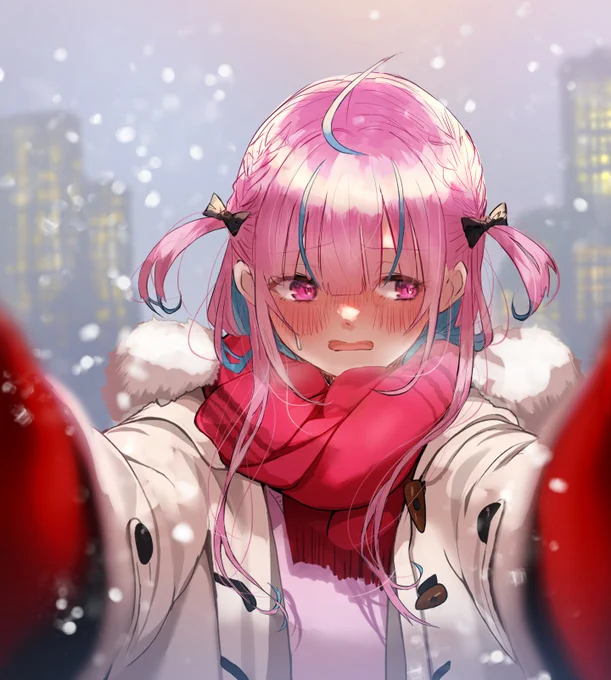 「……こっち見て」 #あくあーと 例のフリー素材お借りしました