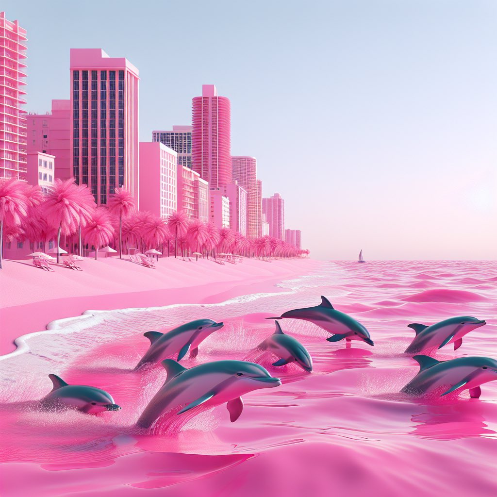 Looks like the dolphins are in full effect in #southbeachmiami  in excitement for #PinkFriday2 in #GAGCITY