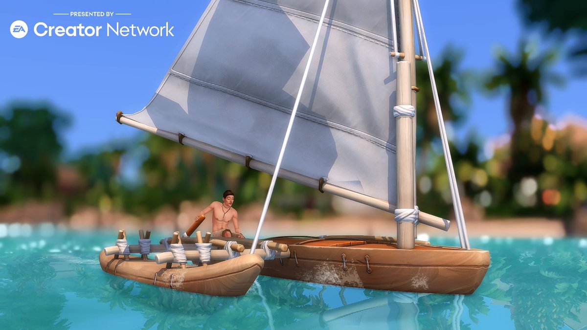aashwarrplays's tweet photo. if you own island living, you can use a canoe to explore tomarang! #SponsoredbyEA #TheSims4 https://t.co/9wE08eMNov