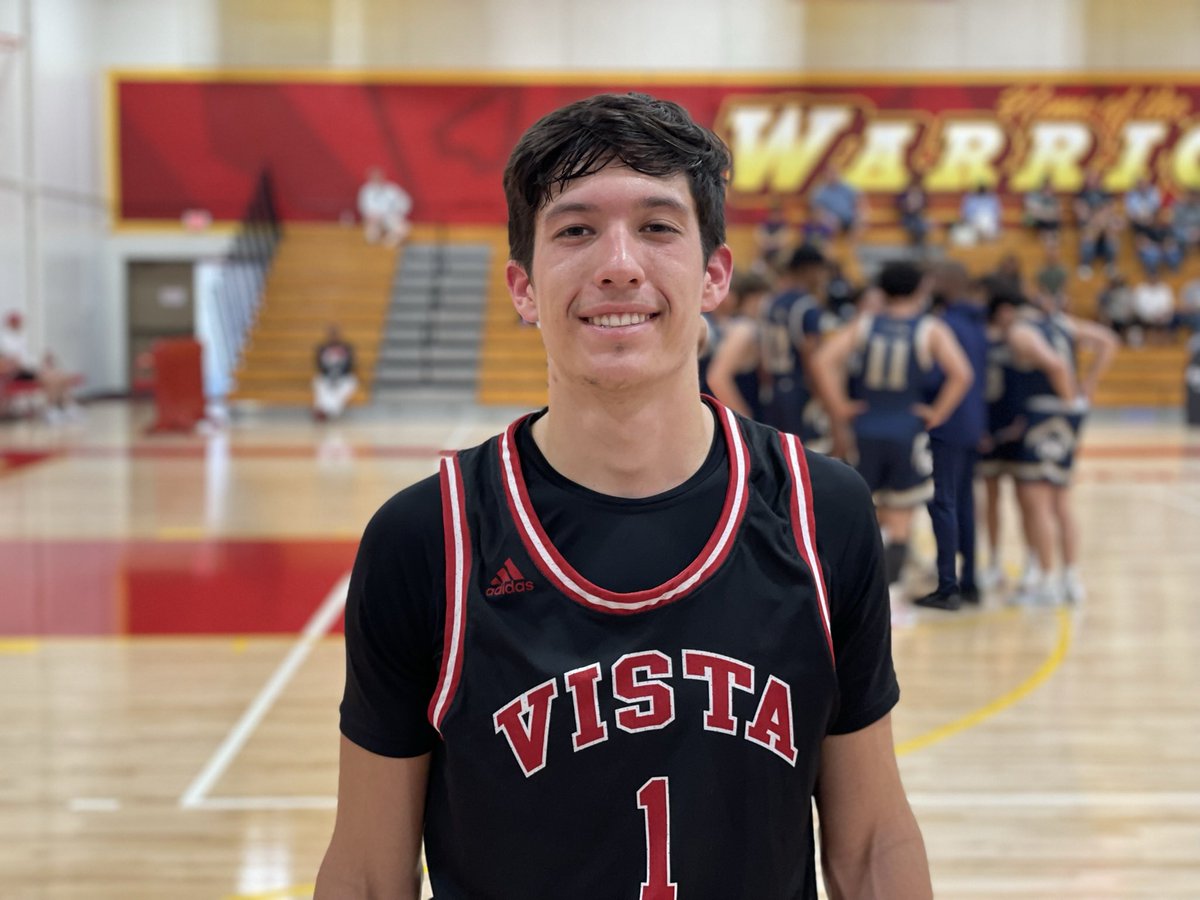 FINAL: Vista 90, San Dieguito Academy 65 

The Panthers led wire to wire, paced by 2025 G Gavin Guinn (pictured) with 22 points, ‘25s CJ Coleman and Ashaun Mitchell with 16 apiece and 2026 G Romeo Friend with 12.

Jaxen Sladavic led the Mustangs with 15 points