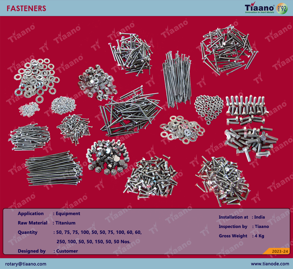 equipments_ti's tweet photo. Ti Anode Fabricators Pvt Ltd has an internationally recognized reputation for the manufacture of the Titanium GR.2 #Fasteners. #TitaniumGrade2Fasteners the highest ductility and an excellent resistance from mild to high oxidization. https://t.co/8v5GVCmWzo