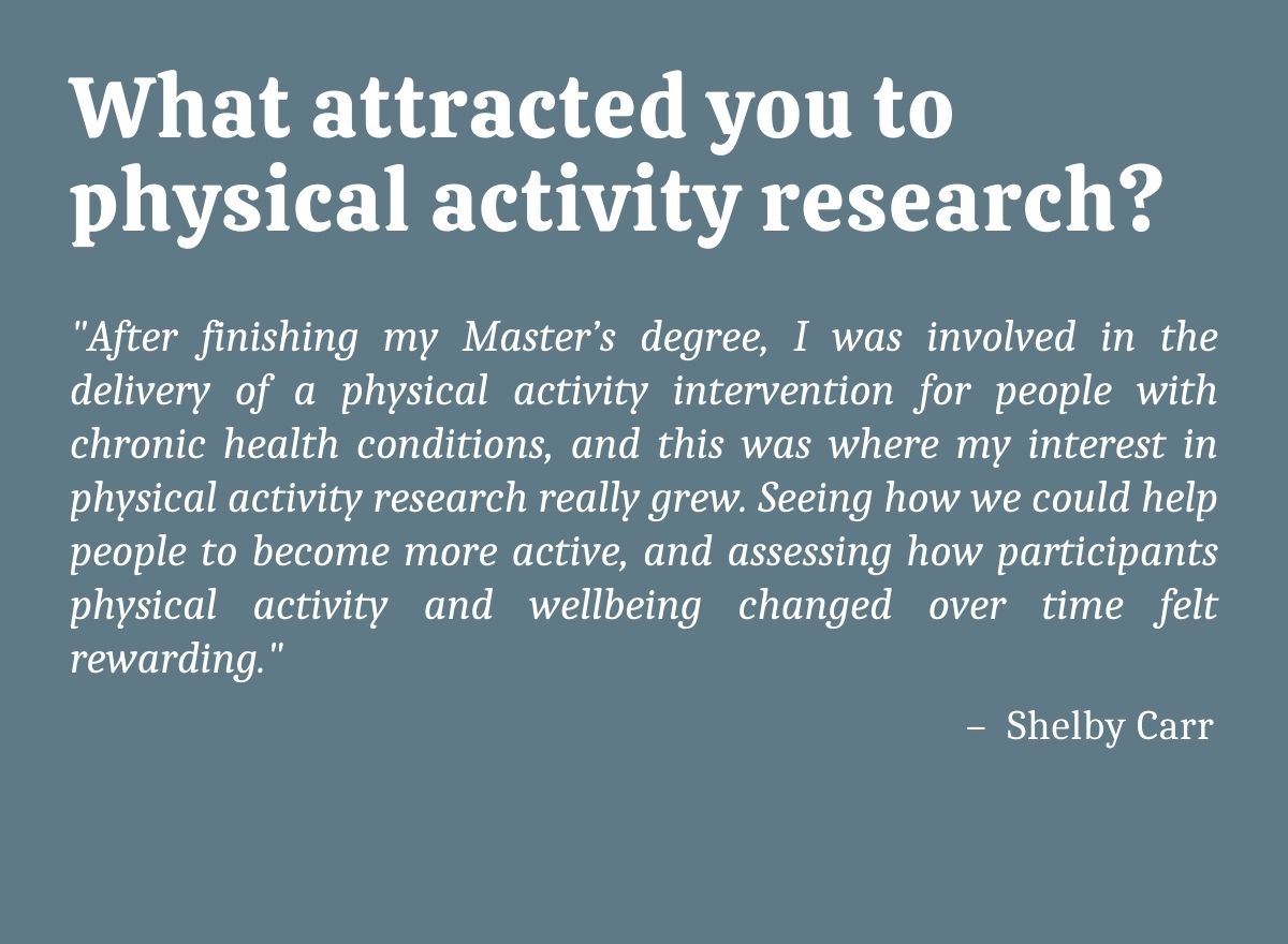JPAHjournal's tweet image. Introducing the PhD candidate @ShelbyCarr_0 from the @uniofeastanglia, UK! 👋🇬🇧 She&apos;s published a review at @JPAHjournal on how #disability is measured in #PhysicalActivity epidemiological studies. Read her article and a quick interview with her below👇

doi.org/10.1123/jpah.2…