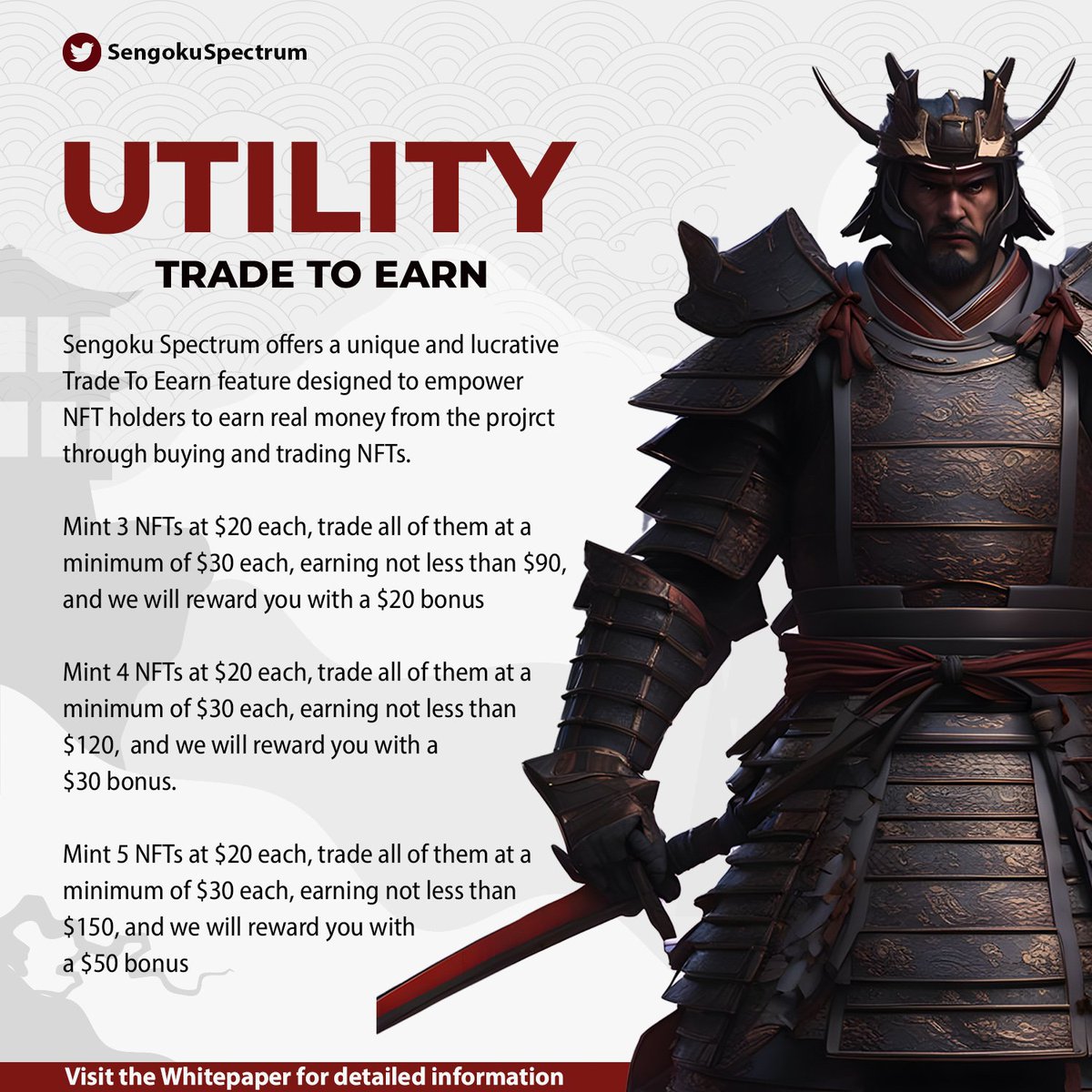 SengokuSpectrum's tweet photo. Sengoku Spectrum beckons investors to a realm where art meets utility, where NFTs are not just digital collectibles but pathways to financial growth.

#NFT #Web3 #investment https://t.co/nQq5BtC9La