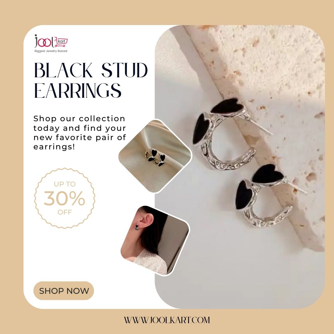 No matter your style, these black stud earrings are a timeless choice that you'll love wearing every day🖤 #earringsoftheday #studearring #Blacklove #Earrings #joolkart #Stylewithjoolkart #earringcollection #minimalisticstyle #stylishstatement