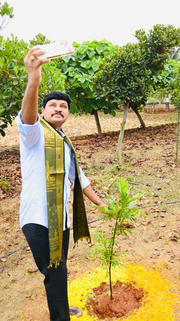 SantoshKumarBRS's tweet photo. The #GreenIndiaChallenge is a dynamic initiative that aims to #Plant trees, #Protect our environment, and #Promote sustainable practices. This movement emphasizes that creating a green India is an ongoing process, where each act of planting contributes to the collective effort of safeguarding and nurturing our planet for future generations. 
Did my part by planting a sapling as part of #GreenIndiaChallenge initiative on my birthday today.