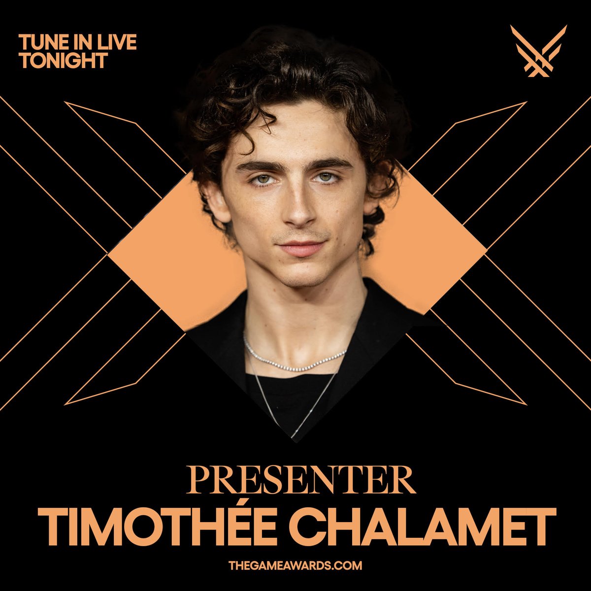 Tonight, #TheGameAwards welcomes @WonkaMovie and @DuneMovie star Timothée Chalamet to video game's biggest night as a presenter. 

Watch the free global livestream at thegameawards.com

⏰ 4:30p PT / 7:30p ET / 12:30a GMT