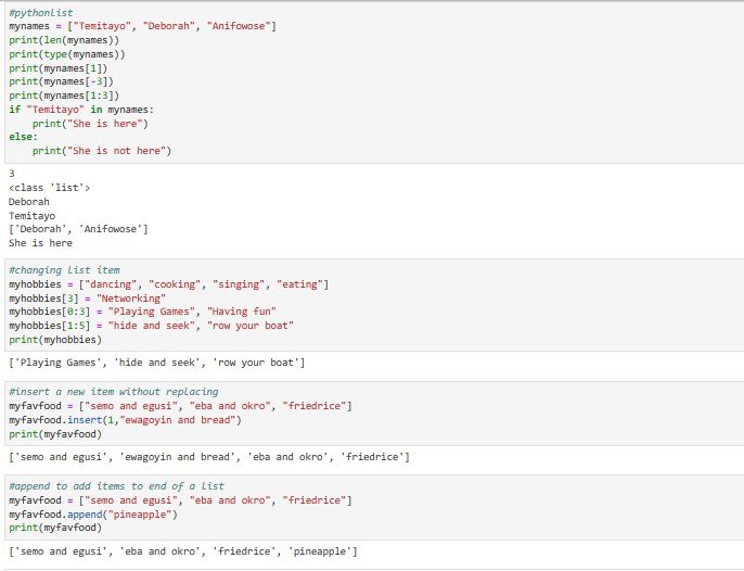 cheftee_lead's tweet image. About Yesterday Day6 of #PythonDecember
I was able to learn Python Lists.