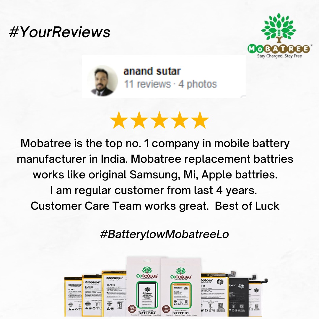 Just like original That's what our customers say All Mobile compatible batteries available at Mobatree! #mobatreereviews #mobatreebattery #reviews #bn4a #redminote7 #redninote7pro #googlereviews #mobilebattery #phonebattery #batteryreplacement #LithiumIonBatteries #happycustomer