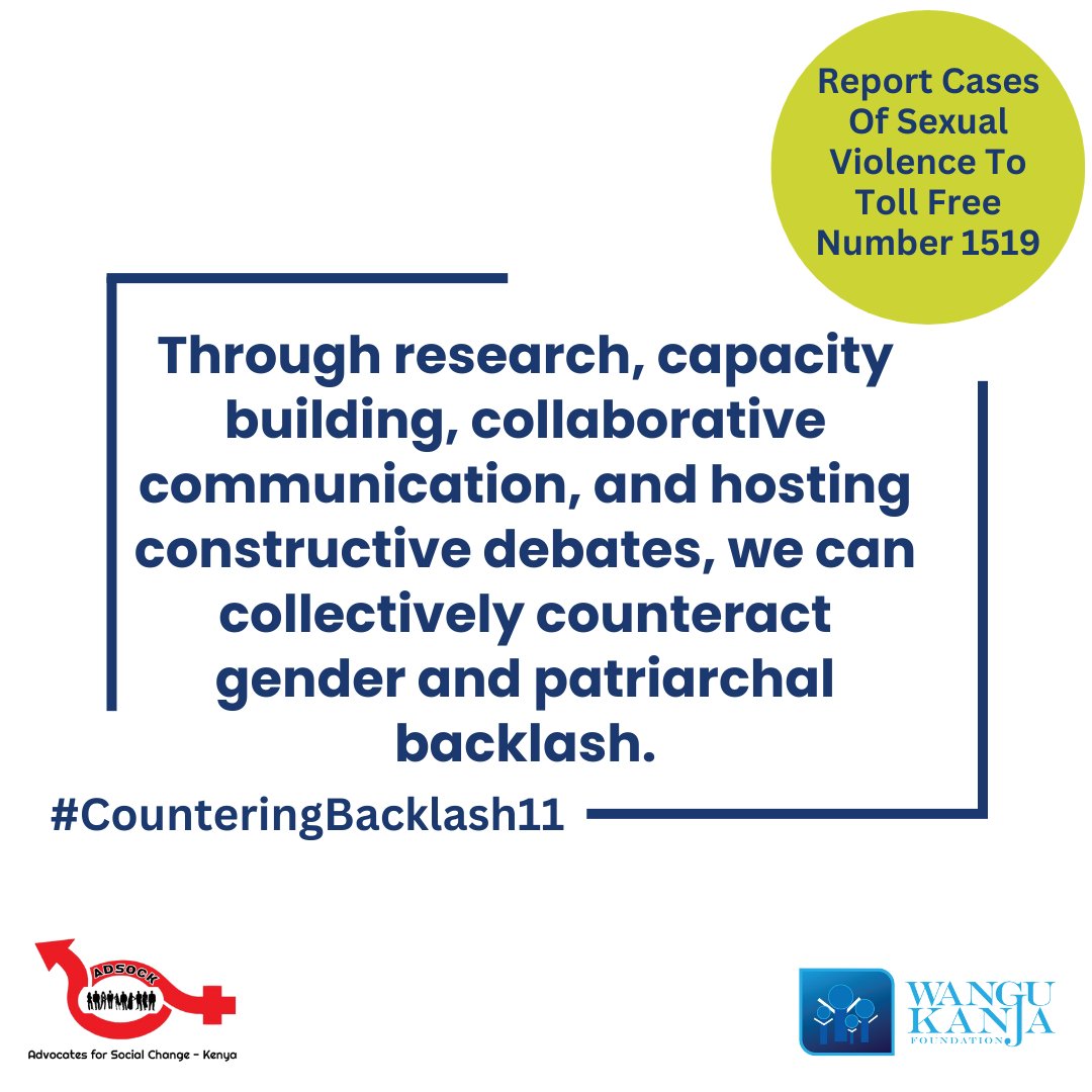 WanguKanjaF's tweet photo. Through research, capacity building, collaborative communication and hosting constructive debates, we can collectively counteract gender and patriarchal backlash.
#CounteringBacklash11 https://t.co/SkNmeMYzYk