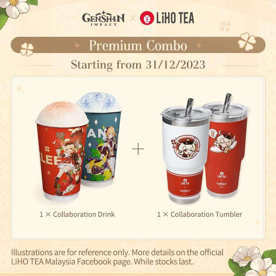 GenshinUpdate's tweet photo. More info about LiHO Tea combo for this collaboration
#GenshinImpact #原神 #원신 #Jean #Klee https://t.co/wineMRaUp9