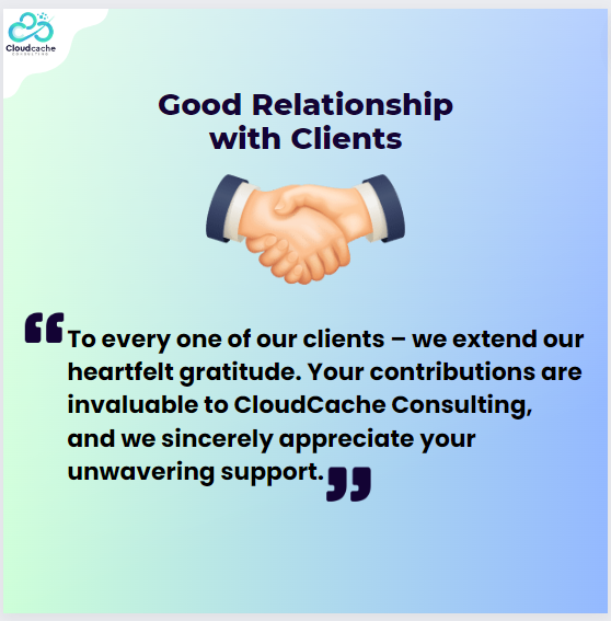 Huge thanks to our incredible clients!
Your trust & support matter a lot. We're grateful for the opportunity to work alongside you & contribute to your success.bit.ly/3LbcMZd

#THANKS #Clients #Salesforce #CloudCacheConsulting #CloudCacheConsultingPvtLtd #salesforcecrm