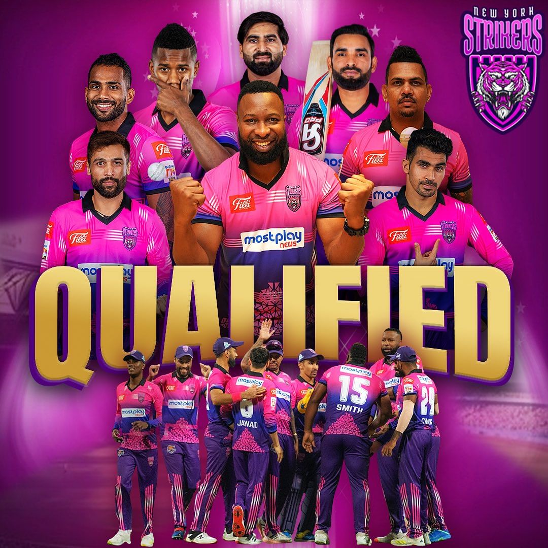 1st team to qualify ✅ for Abu Dhabi T10 semi final. Full support from MostPlay to New York Strikers team💪💜!!

#NewYorkStrikers #NYSSquad #T10League #ADT10
#CricketsFastestFormat #AbuDhabiT10
#StrikeFearlessly #MostPlay #MostPlaysponsor
