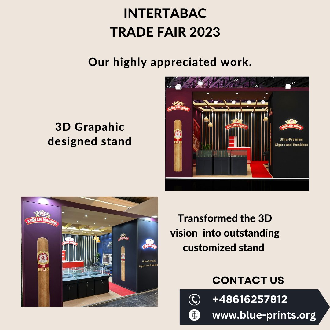 InterTabac- world's leading trade fair for tobacco products. Let us know, if you require a well design exhibition stand for your upcoming trade show.

#intertabac #recentwork #exhbitionstand #customstands #tradeshow #boothbuilder #exhibitionstandbuilder #standdesign