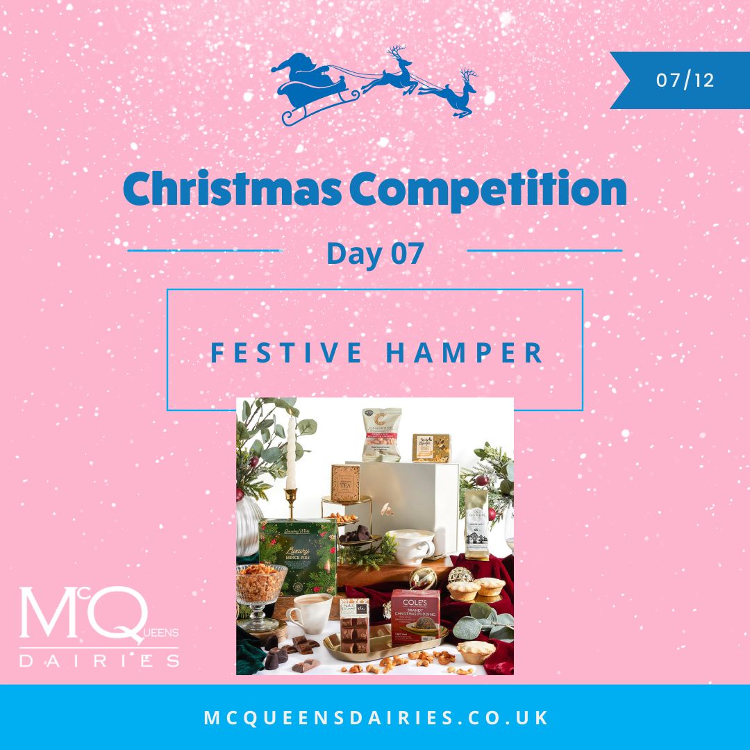 ✨12 Days Of Christmas Competition  ✨⁠

Day 7 - Festive Hamper

HOW TO Win:⁠
🎁 Follow <a href="/DairiesMcqueens/">McQueens Dairies 🥛</a>
🎁 Like &amp; Retweet
🎁 Tag a friend in the comments
⁠
⁠EXTRA ENTRIES are also available on our Instagram and Facebook page 🙌⁠

#giveaway #win #competition