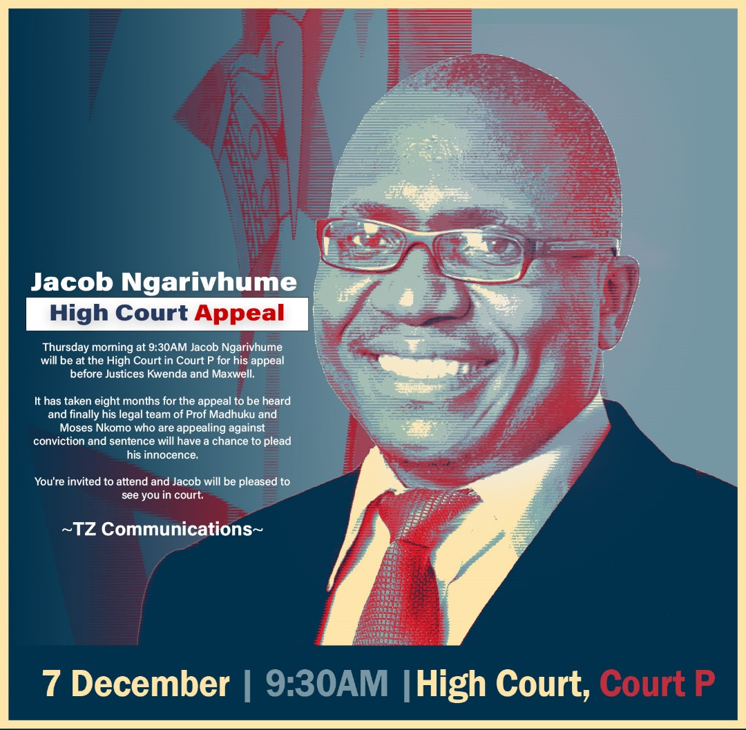 molokele's tweet photo. Solidarity! Solidarity!!
One of Zimbabwe's most famous political prisoners, Jacob Ngarivhume, is appearing at the Harare high court today on Thursday, 7th December 2023, at 9.30am
Let us all attend in active solidarity with him
#Solidarity
#Zimbabwe
@NgarivhumeJacob https://t.co/LBgbJ4pQQE