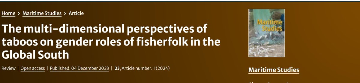 Small-scale fisheries may be highly influenced by taboos and traditional beliefs that are believed to maintain fishing pressure within sustainable limits- 
<a href="/sjmharper/">Sarah Harper</a> <a href="/FakoyaKafayat/">Kafayat Fakoya</a> <a href="/DrRashidSumaila/">Rashid Sumaila</a> 
doi.org/10.1007/s40152…… researchgate.net/publication/37…