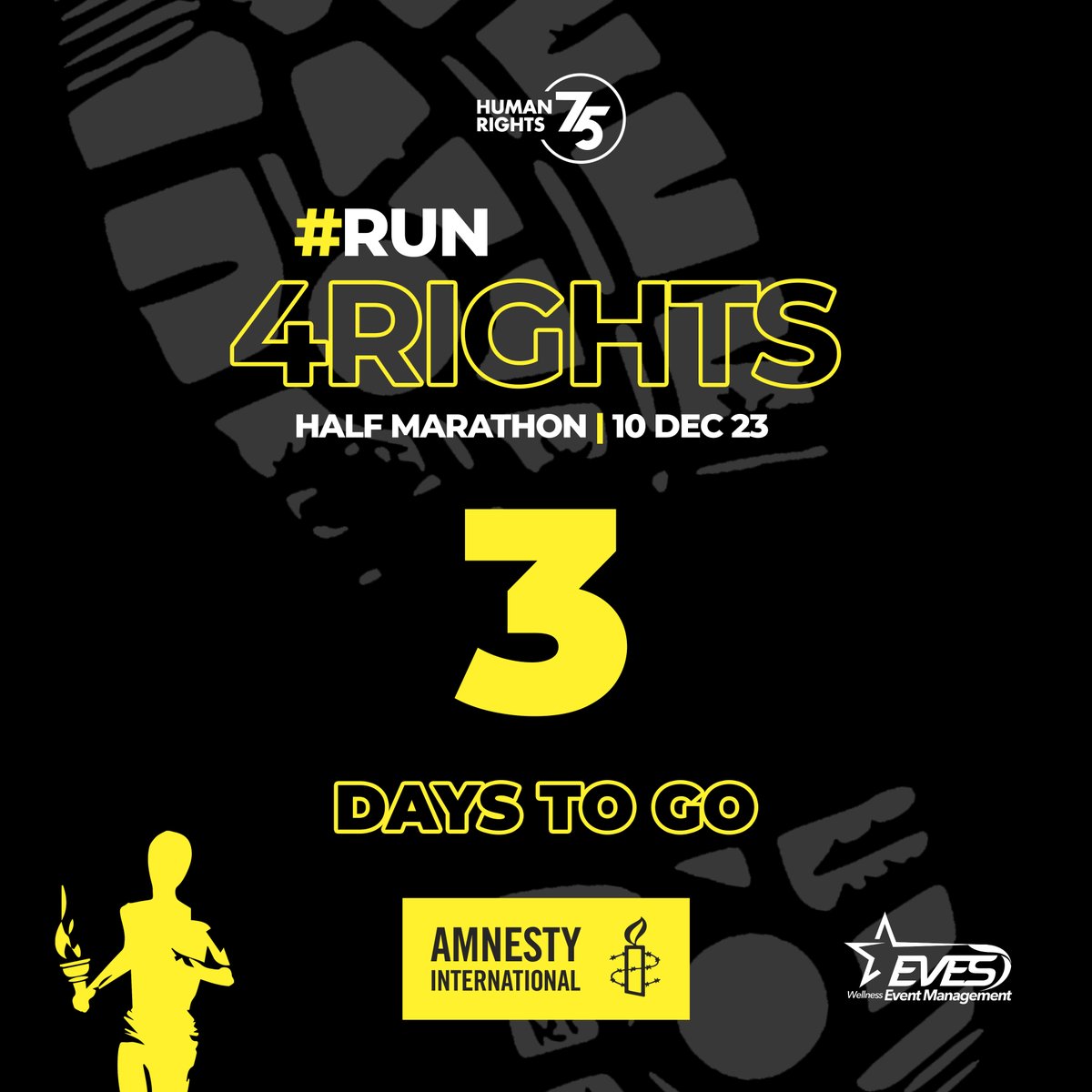 3 DAYS TO GO! WE ARE READY! ARE YOU? #Run4Rights Half Marathon. #EndGBV #16DaysOfActivismAgainstGBV #UDHR75