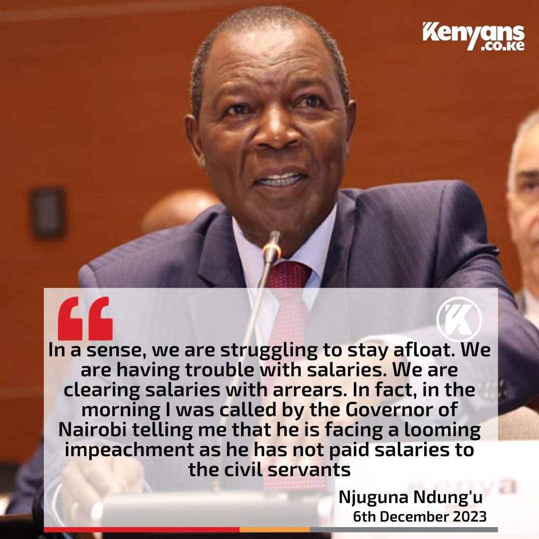 Kenyans's tweet image. We are struggling to stay afloat - Treasury CS Njuguna Ndung'u