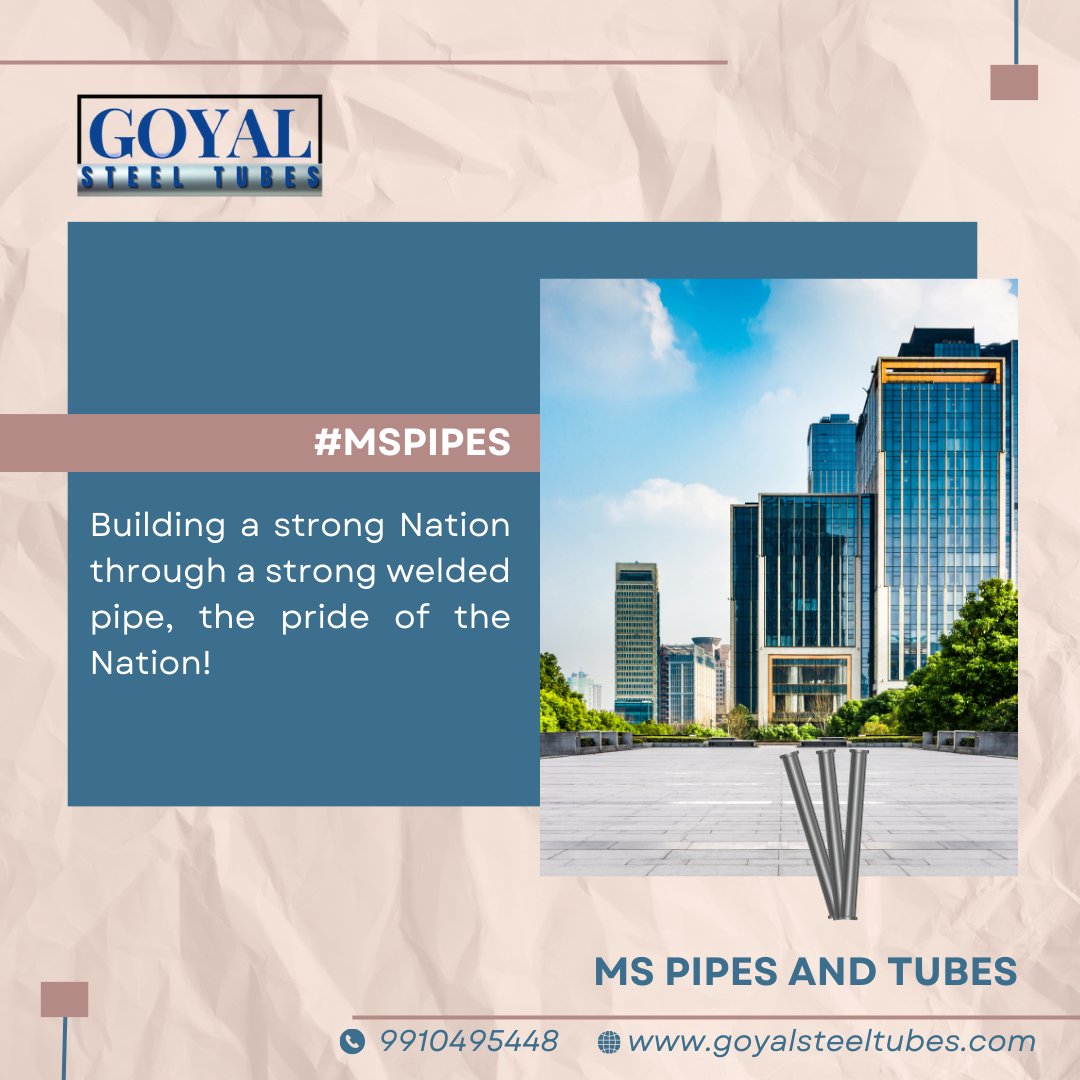 Strong Nation with Strong MS Pipes.

#MSPIPES, #mstubes,  #mspipesandtubesatsahibabad, #pipemarketsahibabad, #industrialpipes, #structuraltubesatsahibabad,