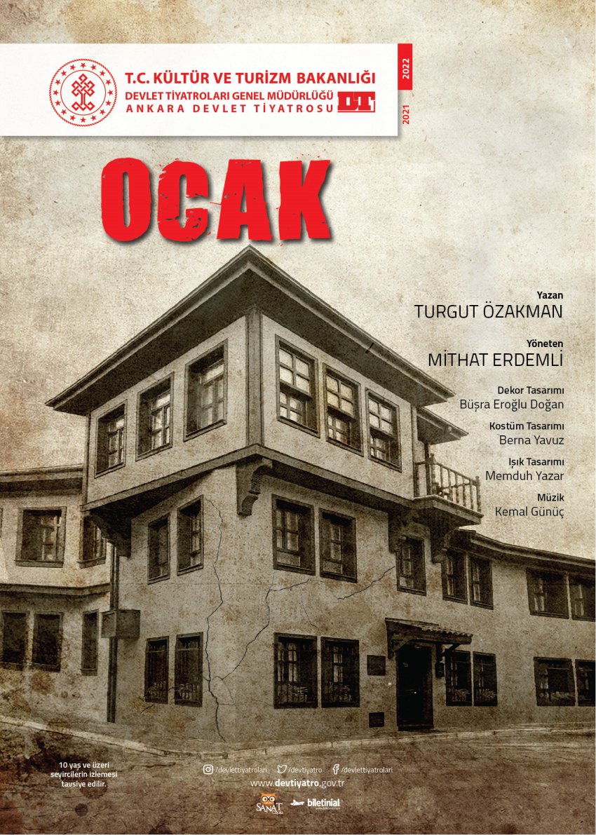 Ankara Devlet Tiyatrosu "Ocak" adlı oyunu ile 12-13 Aralık 2023 tarihlerinde İsmail Kahraman Kültür Merkezimizde sahnede.

🎭 "Ocak"
🗓 12-13 Aralık 2023
🕗 20.00
📍 İsmail Kahraman Kültür Merkezi

Biletleri İsmail Kahraman Kültür Merkezimizden temin edebilirsiniz.