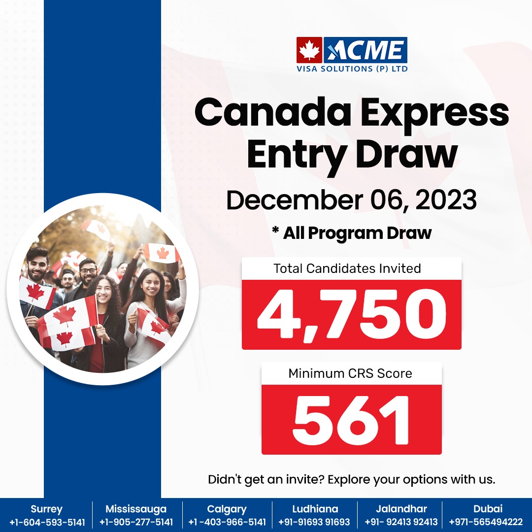 #CanadaPR #expressentrydraws #invitationtoapply #expressentry #canadaimmigrationnews #acmevisasolutions #CanadaImmigration