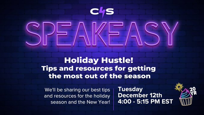 Join Us at our next Speakeasy to Get Your Holiday Hustle On!  ✅️Get tips on prepping and updating your