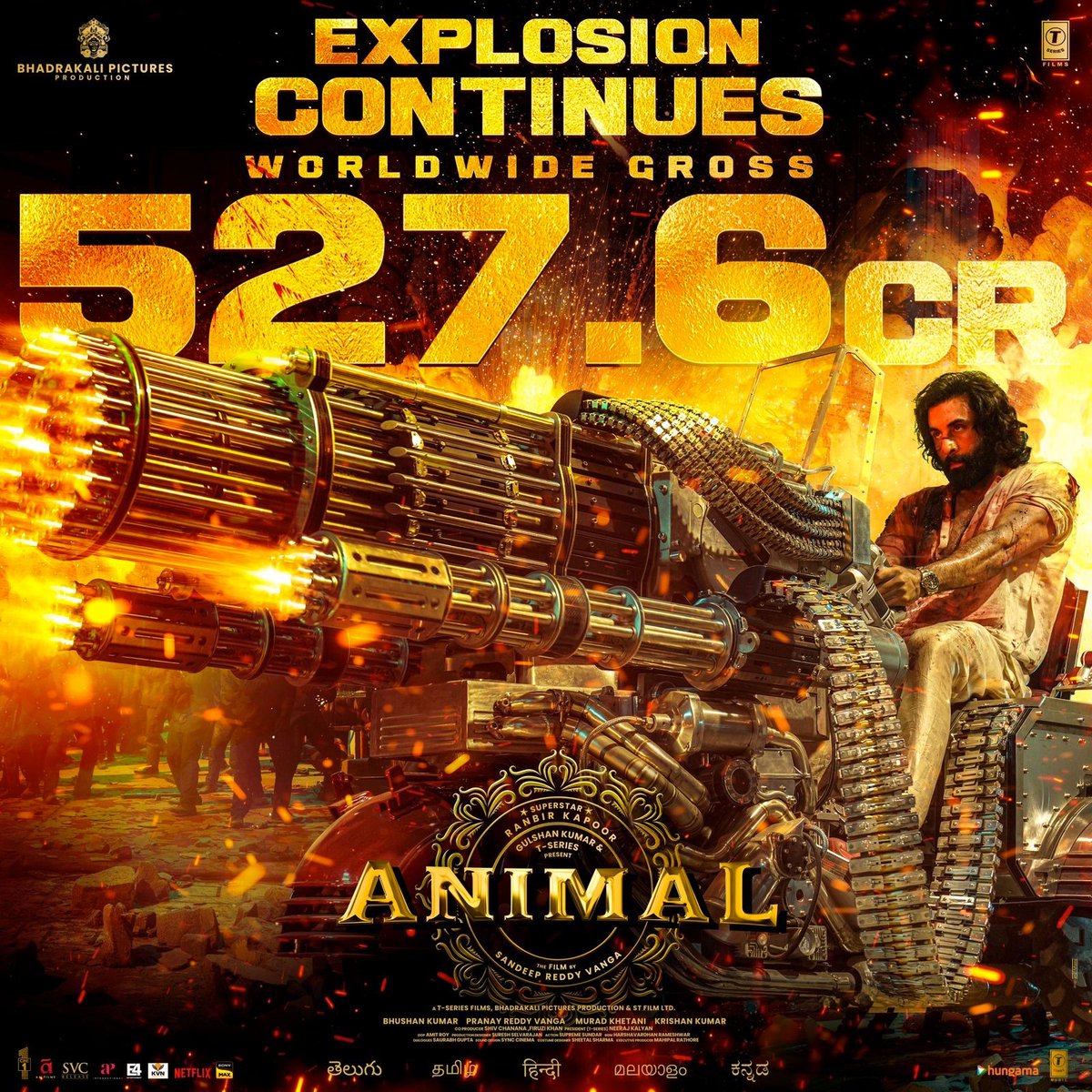 A cinematic triumph that remains unstoppable! 🔥
#Animal stamps it's mark by entering 500 CR club in the Global Box Office 📈
.
#OCDTimes #RanbirKapoor #BobbyDeol #AnilKapoor #RashmikaMandanna #TriptiDimri #ShaktiKapoor #Tseries #BhushanKumar #KrishanKumar #PranayReddyVanga