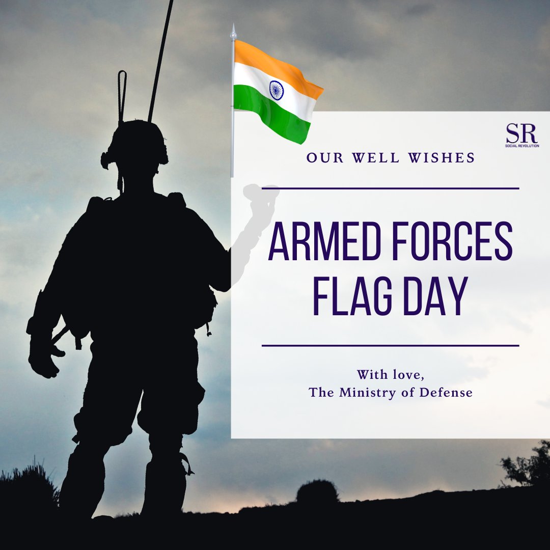 Indian Armed Force Flag Day!🇮🇳🇮🇳

Follow for more such content and share it with your friends and colleagues!

#indianarmy #armedforcesflagday #social #socialrevolution #socialmediamarketing