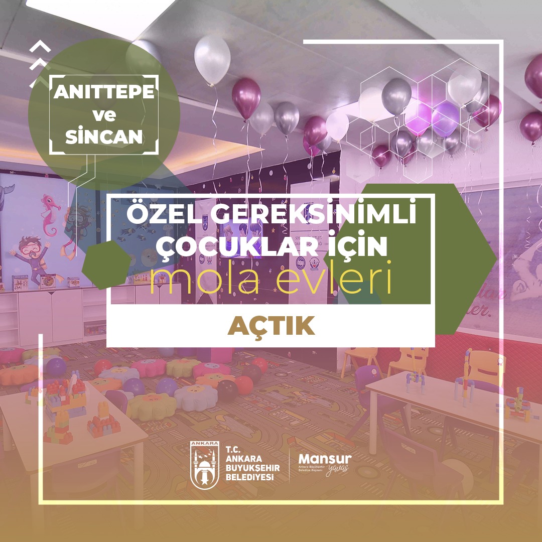 ankarabbld's tweet photo. 🧸 3-6 yaş aralığındaki özel gereksinime ihtiyaç duyan çocuklar ve ailelerinin yaşamlarını kolaylaştırmak amacıyla Sincan ve Anıttepe’de "Özel Gereksinimli Çocuklar Mola Evi"ni hizmete açtık.

#Büyükşehirİşbaşında https://t.co/e7XdrK9dcJ