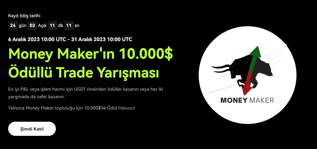 moneymakerback's tweet image. MoneyMaker x #OKX 

10.000$ Ödüllü Trade Yarışması 

@OKXTurkce ile birlikte takipçilerime özel bir yarışma düzenledik. 
Bugünden başlayıp yıl sonuna kadar (31 Aralık 2023) sürecek yarışmada nakit ödüllerinin yanı sıra 1.olan kişiye
 #40DaysChallenge: Mentorluk Program ile 40 gün…