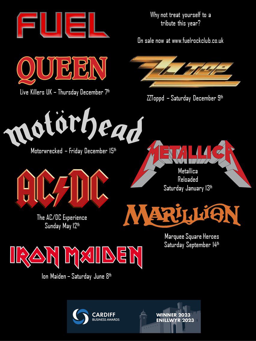 Bringing you the best tributes, this Christmas and beyond! Faithful tributes to @QueenWillRock @ZZTop @myMotorhead @metallica, @acdc @MarillionOnline @IronMaiden on sale now 🤘