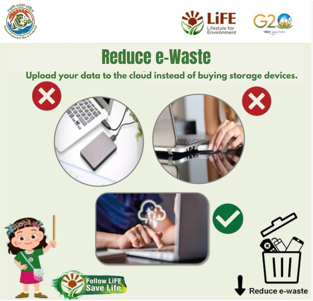 Give your data a lift, not a landfill, Embrace the cloud to cut down on e-waste and make room for innovation. Save space, Save the planet. #ChooseLiFE #MissionLiFE