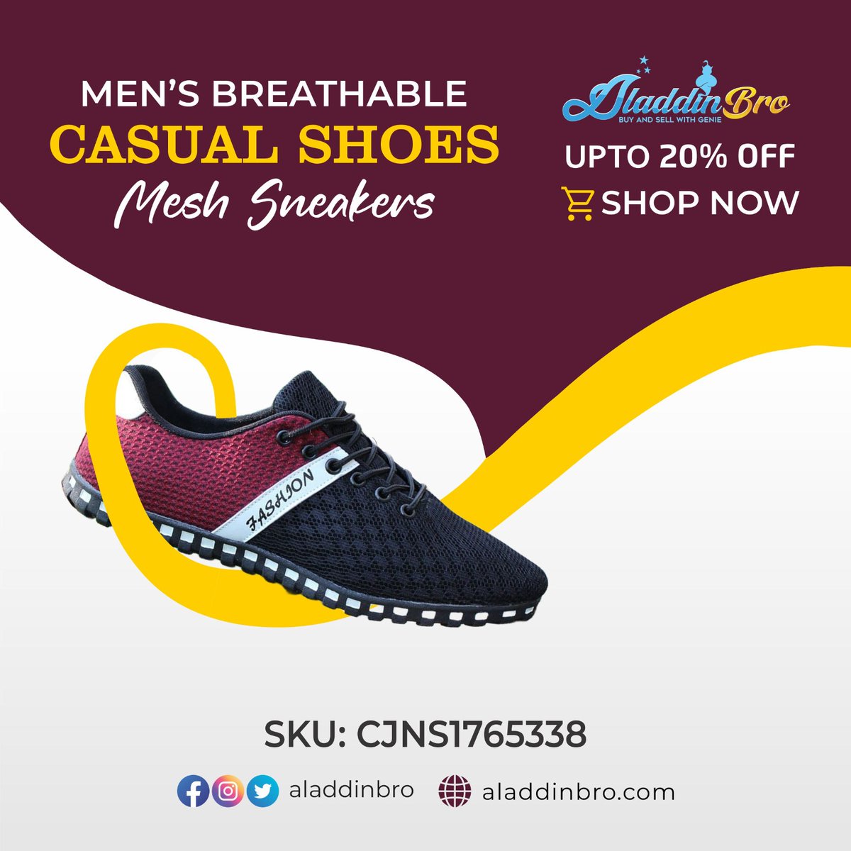 Shop Now: rb.gy/jhg24h
Aladdinbro Men's Breathable Casual Shoes
Experience comfort and style with our breathable casual shoes
Step into comfort and confidence.
Explore More: Aladdinbro.com
#AladdinbroMen #BreathableShoes #CasualComfort #StepInStyle