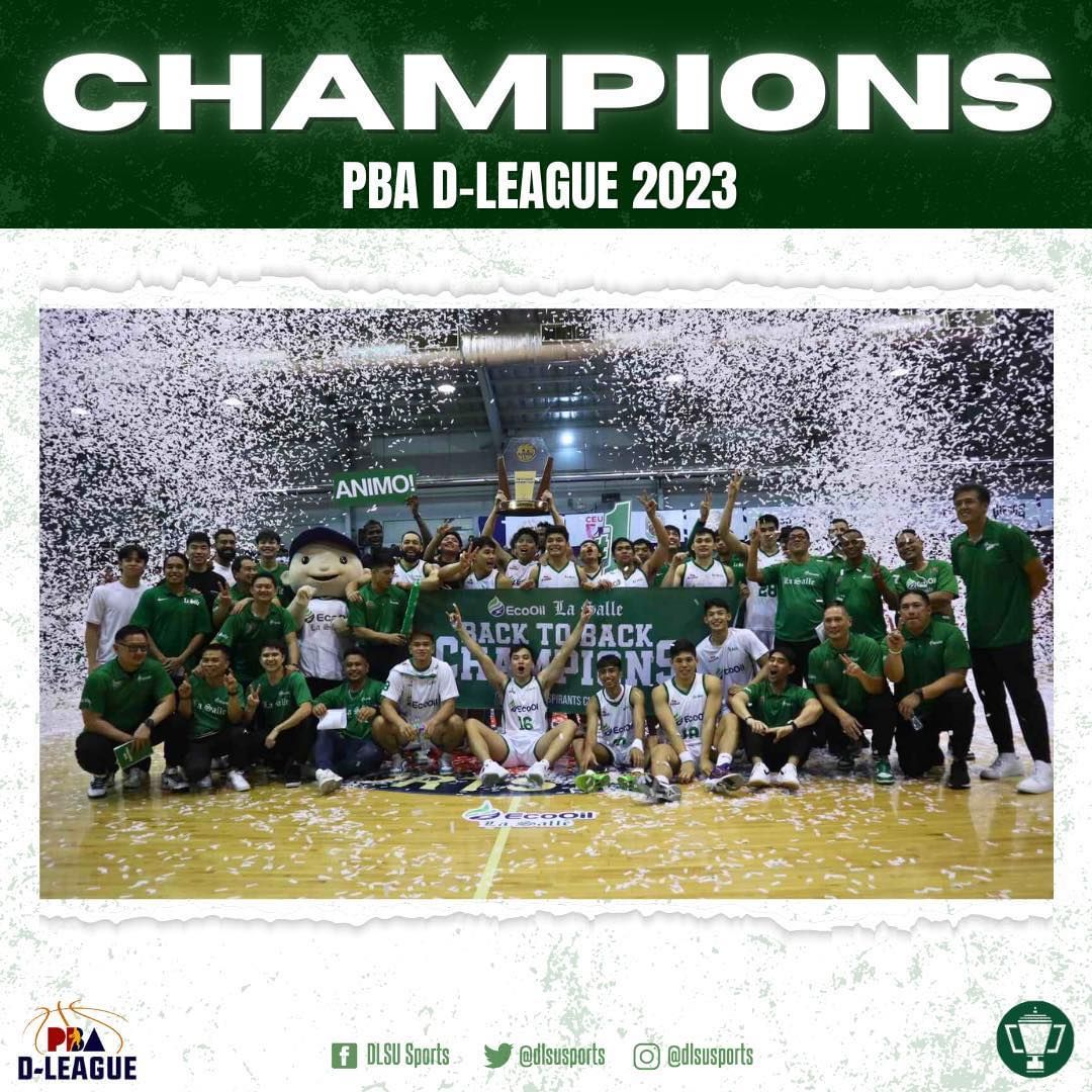 greenbloodedts's tweet photo. 𝟮𝟬𝟮𝟯 𝗶𝘀 𝗳𝗼𝗿 𝗗𝗲 𝗟𝗮 𝗦𝗮𝗹𝗹𝗲 𝗨𝗻𝗶𝘃𝗲𝗿𝘀𝗶𝘁𝘆 ✨

🏆 UAAP Season 85 3x3 DLSU Men's Basketball
🏆 38th Kadayawan Invitational Basketball Tournament
🏆 PBA D-League 2023 DLSU Green Archers
🏆 UAAP Season 86 Men's Basketball Division

Photos: DLSU Sports

#Champions https://t.co/Ftqr7P2euq