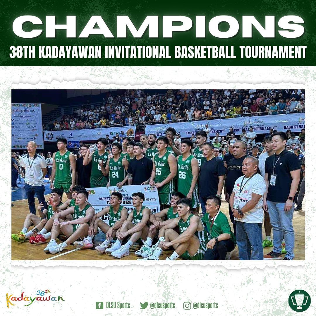 greenbloodedts's tweet photo. 𝟮𝟬𝟮𝟯 𝗶𝘀 𝗳𝗼𝗿 𝗗𝗲 𝗟𝗮 𝗦𝗮𝗹𝗹𝗲 𝗨𝗻𝗶𝘃𝗲𝗿𝘀𝗶𝘁𝘆 ✨

🏆 UAAP Season 85 3x3 DLSU Men's Basketball
🏆 38th Kadayawan Invitational Basketball Tournament
🏆 PBA D-League 2023 DLSU Green Archers
🏆 UAAP Season 86 Men's Basketball Division

Photos: DLSU Sports

#Champions https://t.co/Ftqr7P2euq