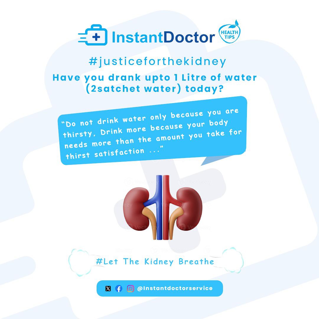 instantdocapp's tweet photo. Stay hydrated, not just for quenching thirst, but for overall health and energy boost! 💦 Remember, your body deserves the best. 

#Hydration #DrinkMoreWater #KidneyHealth #InstantDoctorService #instantdoctor https://t.co/ImSYmGzNHA