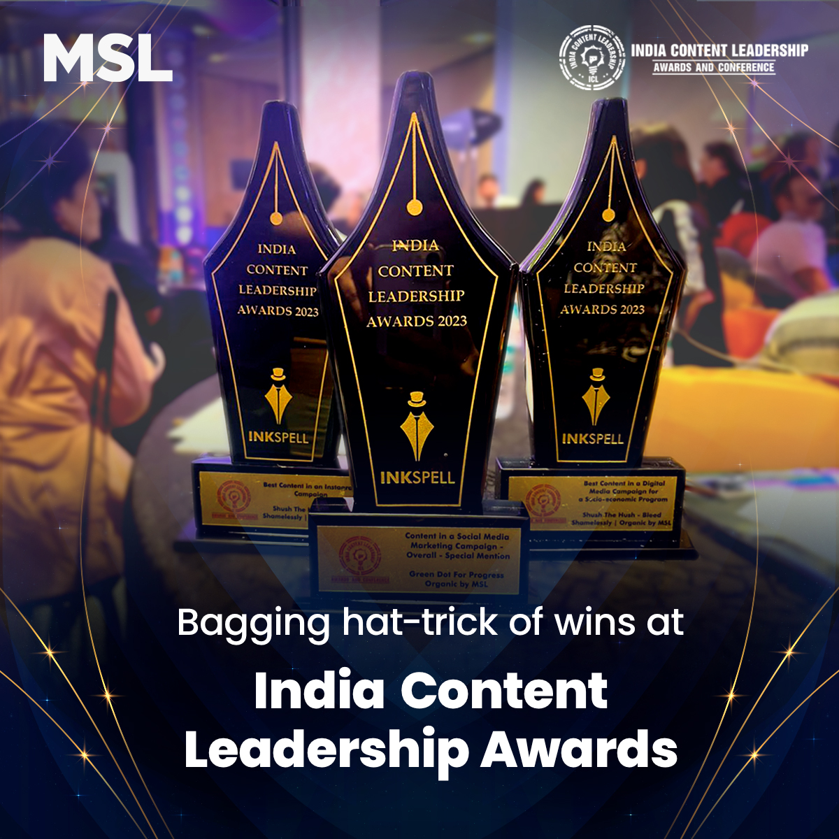 MSLGROUP_India's tweet photo. We just scooped 2 Golds and 1 Silver for our work on BMGF India at the India Content Leadership Awards.
🥂This is for our team that constantly pushes the bar for our clients and believes in the power of authentic content! https://t.co/qkVR6nBvAb