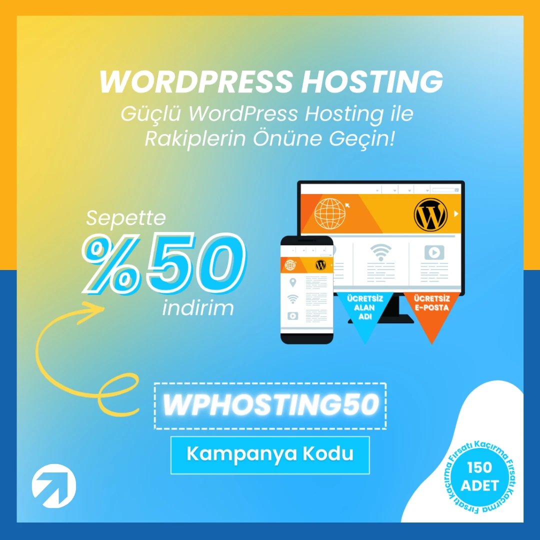 DorukNet's tweet image. 🚀 WordPress Hosting planlarında büyük indirim! WordPress sitenizi bugün başlatın ve %50 indirim fırsatını yakalayın.

🎫Kampanya Kodu: WPHOSTING50

%50 indirimli WordPress Hosting için 👉 drk.link/wordpress-host…

#DorukNet #WordPressHosting #DijitalBaşlangıç