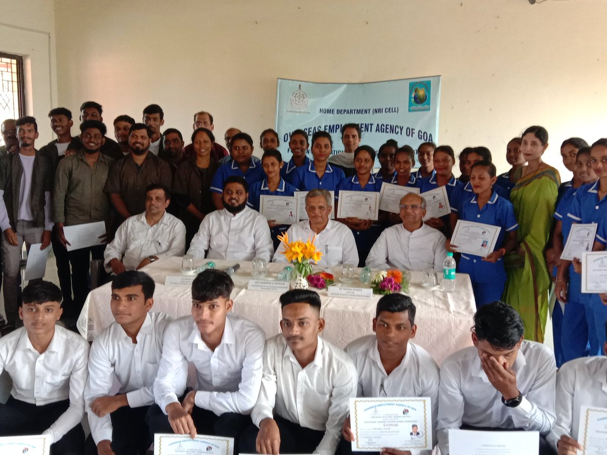 NRICommission's tweet photo. Distributed Certificates to participants who has successfully completed Skill upgrading courses in the field of F&amp;b ,Electrical &amp; home nursing held today( 07/12/23)at Don Bosco Institute,Quepem,Goa in collaboration with OEAG @NSawaikar @NRICommission https://t.co/EqwYnFeByL